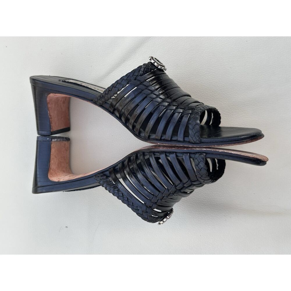 Brighton Freddi Womens Black Leather Slide Block Heel Sandal Shoe - Size 6.5M - Picture 5 of 11